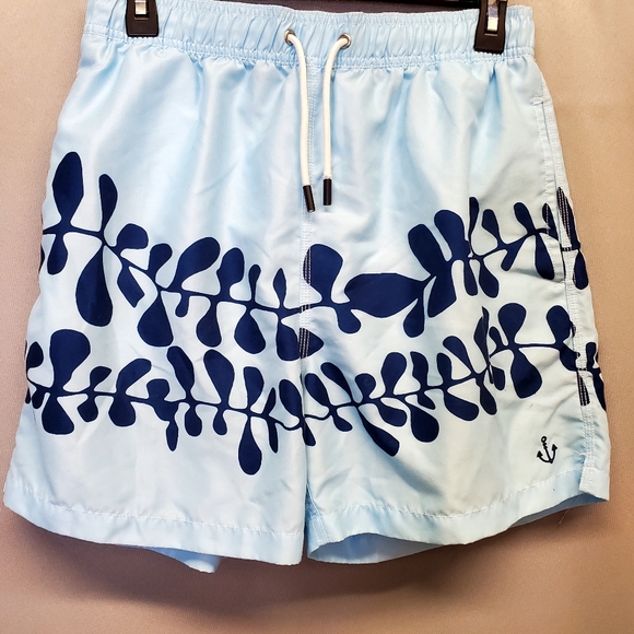Ahoy Volleyball Shorts/bathing suit  Baby Blue and Navy Size Large - Picture 7 of 7